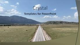  Presentation with beautiful green - Slide deck having aerial-view-of-road background and a light blue colored foreground