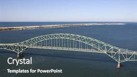  Presentation with moses - Theme featuring aerial view of robert moses background and a ocean colored foreground