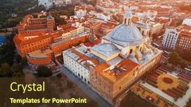  Presentation with royal - Presentation theme enhanced with aerial-view-of-royal-basilica background and a tawny brown colored foreground