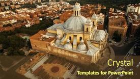  Presentation with san francisco - Presentation theme featuring aerial-view-of-royal-basilica background and a tawny brown colored foreground
