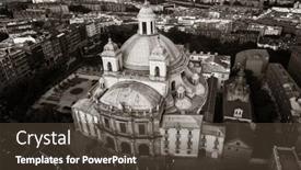  Presentation with royal - Audience pleasing slides consisting of aerial-view-of-royal-basilica backdrop and a tawny brown colored foreground