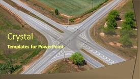  Presentation with crossroads - Cool new slides with aerial-view-of-rural-highway backdrop and a violet colored foreground