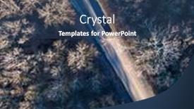  Presentation with black road - Presentation having aerial-view-of-rural-road background and a ocean colored foreground