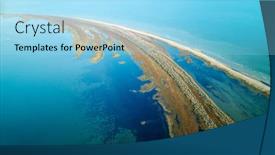  Presentation with black sea - Presentation theme enhanced with aerial view of sacalin island newly formed in the black sea near sfantu gheorghe romania background and a arctic colored foreground