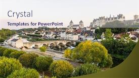  Presentation with saint - Cool new presentation theme with aerial-view-of-saint-aignan backdrop and a sky blue colored foreground