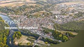  Presentation with saint - Theme consisting of aerial-view-of-saint-aignan background and a gray colored foreground
