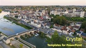  Presentation with saint - Slides with aerial-view-of-saint-aignan background and a tawny brown colored foreground