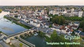  Presentation with saint - Colorful theme enhanced with aerial-view-of-saint-aignan backdrop and a tawny brown colored foreground