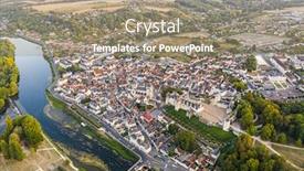  Presentation with saint - PPT theme having aerial-view-of-saint-aignan background and a coral colored foreground