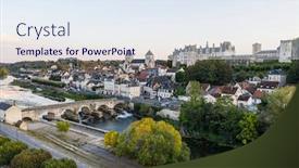  Presentation with saint - Theme featuring aerial-view-of-saint-aignan background and a sky blue colored foreground