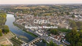  Presentation with saint - Cool new PPT theme with aerial-view-of-saint-aignan backdrop and a gray colored foreground