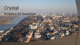  Presentation with ukraine - Presentation theme with aerial view of saint andrew background and a light blue colored foreground