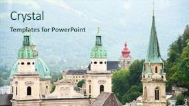 Presentation with salzburg - PPT theme enhanced with aerial view of salzburg austria europe background and a sky blue colored foreground