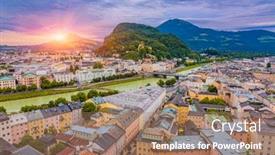  Presentation with salzburg - Colorful slide deck enhanced with aerial-view-of-salzburg-old backdrop and a coral colored foreground