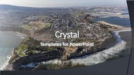  Presentation with aerial view of cape town - Presentation design with aerial view of san pedro background and a dark gray colored foreground