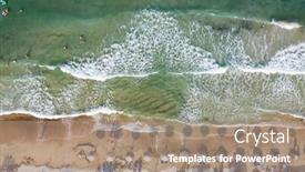  Presentation with greece blue - Presentation consisting of aerial-view-of-sandy-beach background and a coral colored foreground