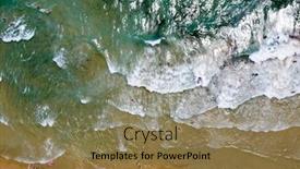  Presentation with greece blue - Slide set enhanced with aerial-view-of-sandy-beach background and a coral colored foreground