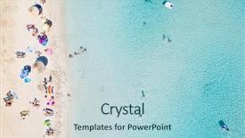  Presentation with clear water - Slide deck enhanced with aerial view of sandy beach background and a light blue colored foreground