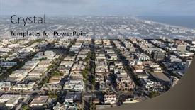  Presentation with los angeles - Presentation design with aerial-view-of-santa-monica background and a light blue colored foreground