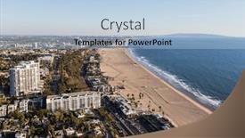  Presentation with los angeles - PPT theme enhanced with aerial-view-of-santa-monica background and a light blue colored foreground