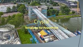  Presentation with sea port - Cool new theme with aerial-view-of-sea-port backdrop and a tawny brown colored foreground