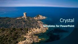  Presentation with aerial - Slide deck with aerial-view-of-seacoast background and a ocean colored foreground