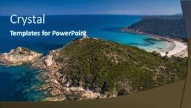  Presentation with aerial - PPT theme consisting of aerial-view-of-seacoast background and a ocean colored foreground
