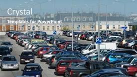  Presentation with car parking lot - Beautiful theme featuring aerial-view-of-shopping-center backdrop and a light blue colored foreground