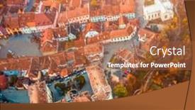  Presentation with sighisoara - Colorful presentation theme enhanced with aerial-view-of-sighisoara-citadel backdrop and a red colored foreground