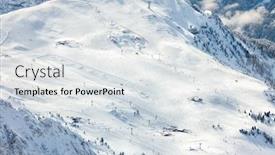  Presentation with ski - Audience pleasing slide deck consisting of view of ski resort area backdrop and a light gray colored foreground