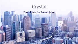  Presentation with osaka - PPT layouts with aerial-view-of-skyscrapers background and a sky blue colored foreground