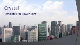  Presentation with osaka - Slides featuring aerial-view-of-skyscrapers background and a sky blue colored foreground