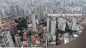  Presentation with aerial - Cool new PPT layouts with aerial-view-of-skyscrapers backdrop and a gray colored foreground