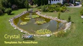  Presentation with aerial - Amazing theme having aerial-view-of-small-pond backdrop and a tawny brown colored foreground
