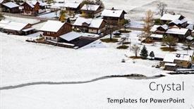  Presentation with village - Beautiful PPT theme featuring aerial-view-of-small-wooden backdrop and a white colored foreground