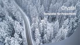  Presentation with pine forest - Amazing presentation design having aerial view of snow covered backdrop and a mint green colored foreground