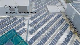  Presentation with solar panel - Theme enhanced with aerial view of solar panel background and a  colored foreground