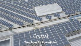  Presentation with solar panel - Presentation having aerial view of solar panel background and a gray colored foreground