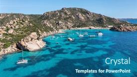  Presentation with turquoise beach - Slides with aerial-view-of-spargi-island background and a ocean colored foreground