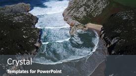  Presentation with spectacular - Presentation theme consisting of aerial-view-of-spectacular-beaches background and a gray colored foreground