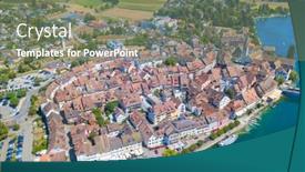  Presentation with city of chicago aerial view - Slide set consisting of aerial-view-of-stein background and a gray colored foreground