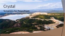  Presentation with stone quarry - Colorful slide set enhanced with aerial view of stone quarry backdrop and a light blue colored foreground