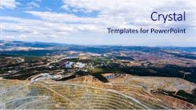  Presentation with stone quarry - Slide deck having aerial view of stone quarry background and a sky blue colored foreground