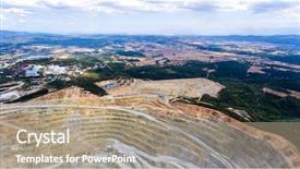  Presentation with stone quarry - PPT theme enhanced with aerial view of stone quarry background and a coral colored foreground