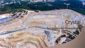  Presentation with stone quarry - Amazing slide set having aerial view of stone quarry backdrop and a light gray colored foreground
