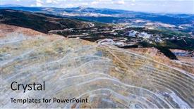  Presentation with stone quarry - Slide set with aerial view of stone quarry background and a  colored foreground