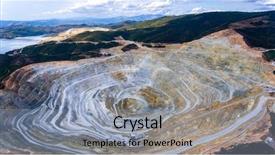  Presentation with stone quarry - Cool new PPT theme with aerial view of stone quarry backdrop and a light blue colored foreground