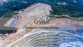  Presentation with stone quarry - Presentation theme consisting of aerial view of stone quarry background and a light gray colored foreground