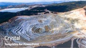  Presentation with stone quarry - Beautiful slide set featuring aerial view of stone quarry backdrop and a seafoam green colored foreground