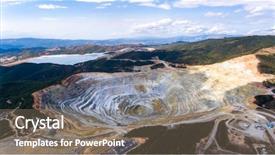  Presentation with stone quarry - Presentation design with aerial view of stone quarry background and a gray colored foreground